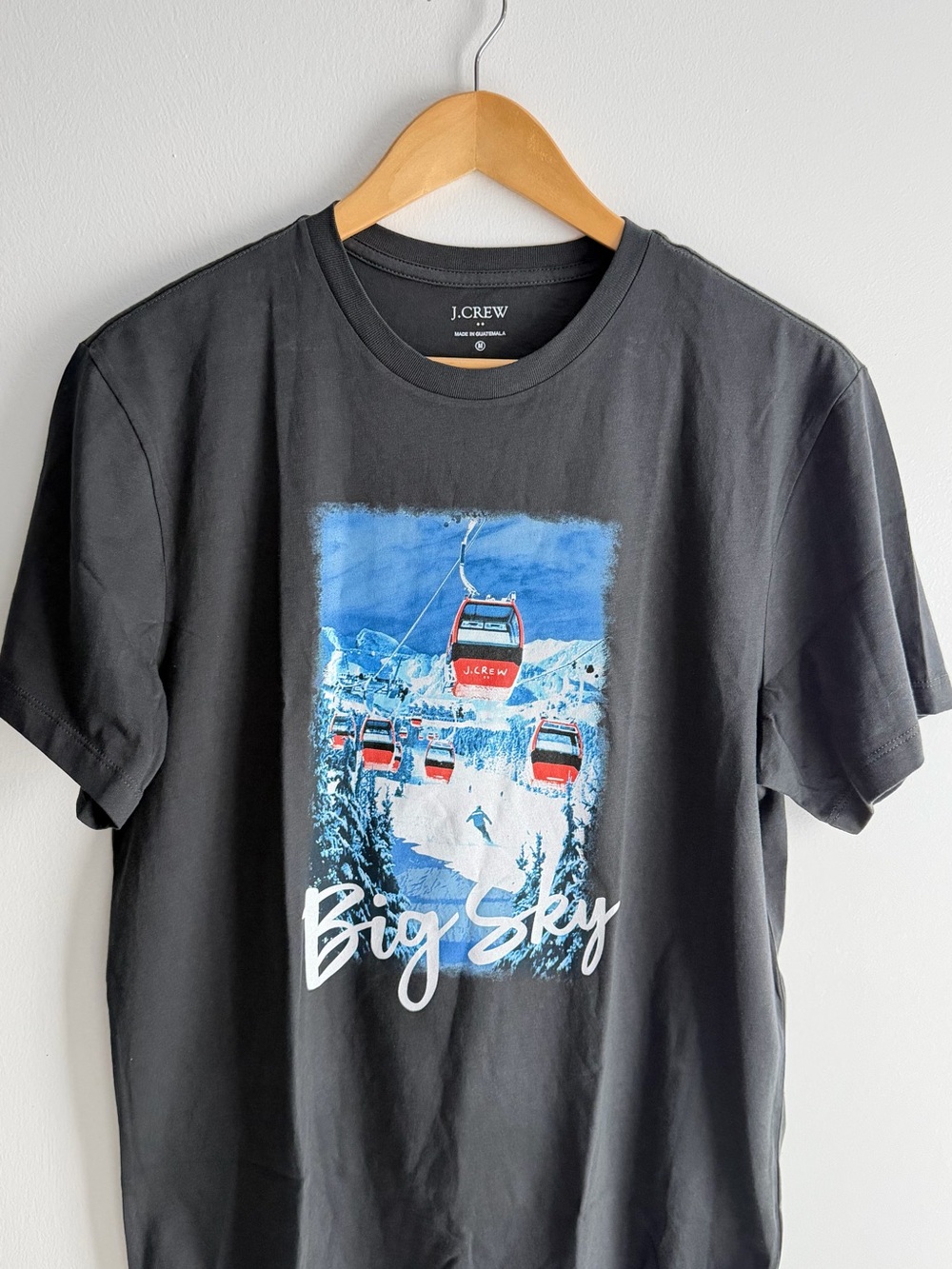 J. Crew Black Short-Sleeve Big Sky Graphic Tee with Blue and Red Print